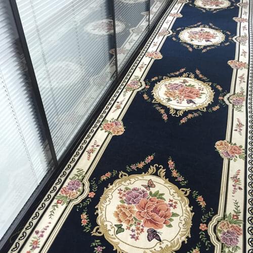 European Style Corridor Hallway Carpet Entrance Aisle Rug Wedding Hotel Long Rug Stair Carpet Bedroom Rug Doormat Custom Made