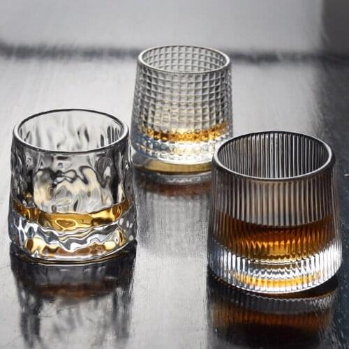 Creative Tumbler Gyrate Wine Glasses Scotch Whisky Rock Glass For Bar Office Household Beer Whiskey Crystal Cup Shot Cup
