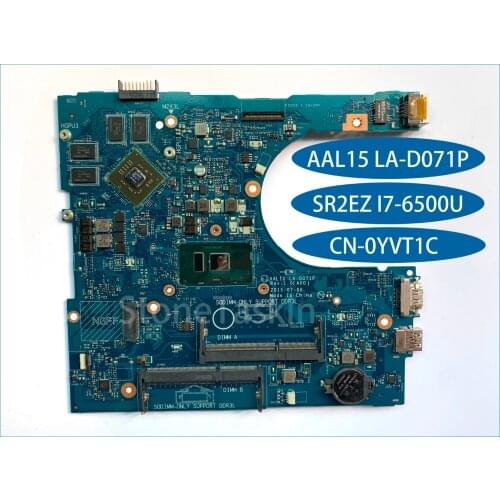 Best Value CN-0YVT1C for Dell Insprion 5559 Laptop Motherboard AAL15 LA-D071P SR2EZ I7-6500U 216-0867020 100% Fully Tested