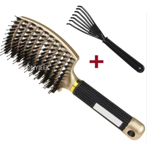 Hair Scalp Massage Comb Bristle Nylon Hairbrush Wet Curly Detangle Anti-Static Hair Brush Professional Salon Hairdressing Style