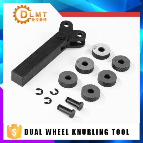 Dual Wheel Knurling Tool Kit 7pcs 1mm 1.5mm 2mm Wheel Linear Pitch Knurl Set Steel Lathe Cutter Wheel Knurling Tool Set