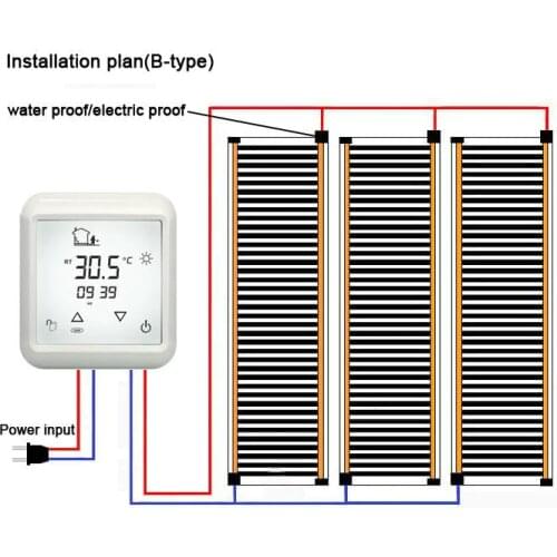 Germany Shipping Free Customized models AC220V 120M2 Heating Film With Accessories, 220W/M2 For Room Warming