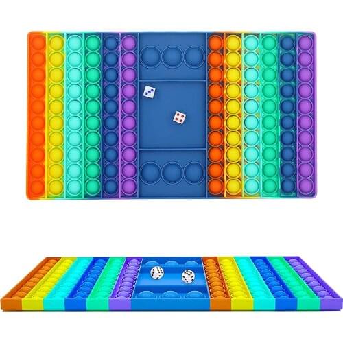 New 2021 Rainbow CheckerboardInteractive giant decompression Figetget toy,Big Size Push Game ,Fidget Toy Parent-child board