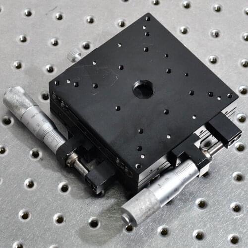 XY axis optical platform Suruga B11-100CR manual precision fine-tuning cross rail displacement sliding table aluminum 100*100mm