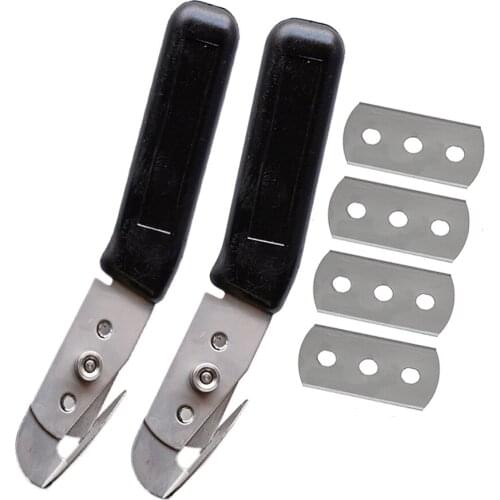 EHDIS 2pcs Utility Safety Cutter for Vinyl Film Long Handle Scraper Slitter Knives+4pcs Blades Vehicle Stickers Cutting Tool