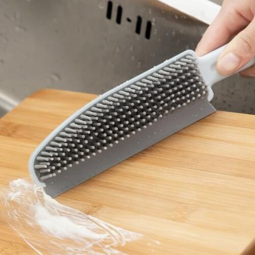 Rubber Soft Cleaning Brush Cooking/Baking/Barbecue Long Handle kitchen cleaning tools household goods cleaning products
