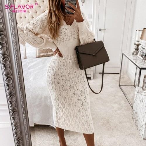 Модные трикотажные платья S.FLAVOR China At AliExpress