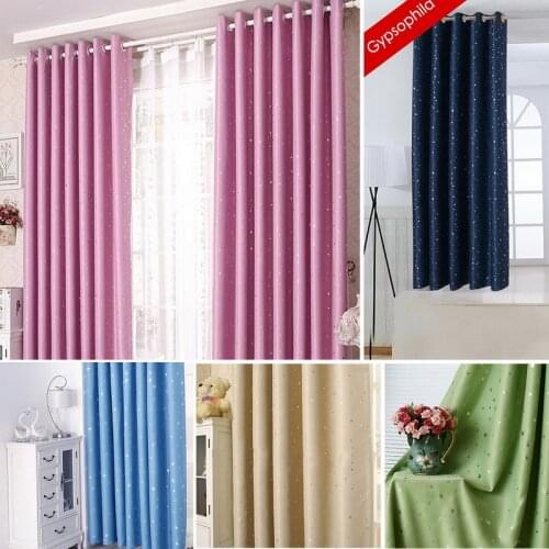 Shiny Stars Print Curtains for living room Blackout Cortinas For Kitchen Bedroom Window 100X130cm Children Room Curtains