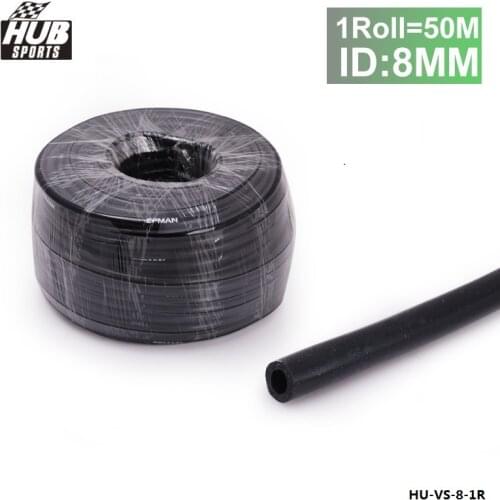 8MM x 50M Silicone Vacuum Vac Hose Pipe Tube Air Hose Pipe Black HU-VS-8-1R