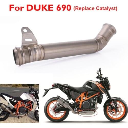 Motorcycle Exhaust System Pipe Connect Link Tube Middle Mid Pipe Slip on Exhaust Delete Catalyst Replace for KTM 690 DUKE 690