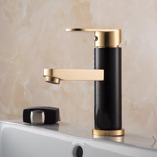 Bathroom Basin Faucets Space Aluminum Vessel Sink Tap Single Handle Cold and Hot Water Mixer Tap Wash Basin Faucet Deck Mounted