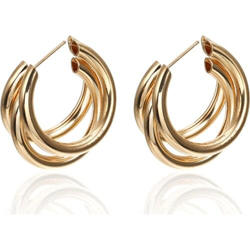 Modern Women Earrings 2019 Round Small Hoop Smooth Earrings Earrings For WomenSimple Style Ears Circle Charm Indian Jewelry