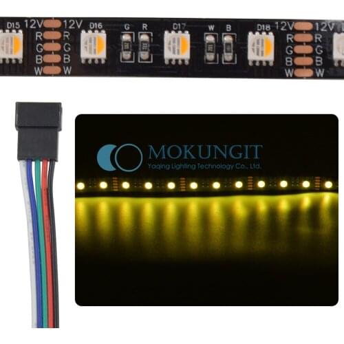 Mokungit 10x 1M 60 LEDs 4 color in 1 5050 RGBW RGBWW 5050 LED Strip IP20 Non Waterproof IP65 IP67 White Black PCB DC12V 24V