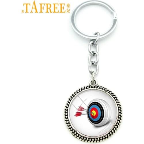 TAFREE 2017 new cool sports archery key chain rings fashion darts art pendant keychain sports lover archer fans jewelry KC520
