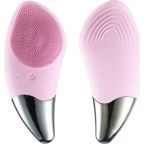 Ultrasonic Electric Silicone Face Cleansing Instrument Wash Brush Pore Cleaning Facial Vibration Massage Relaxation Tool