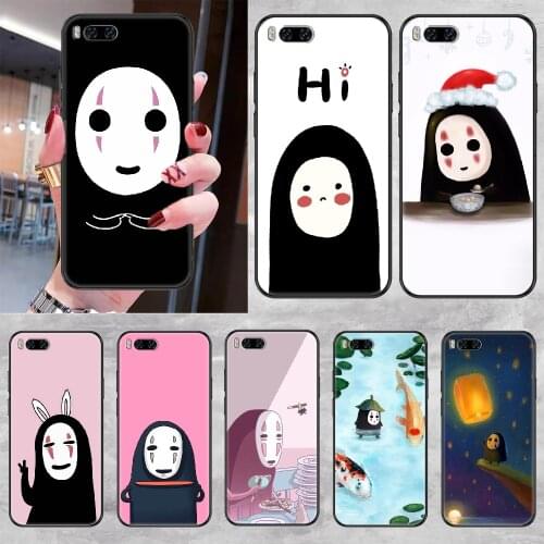 Spirited Away No Face man Phone case For Xiaomi Mi Max Note 3 A2 A3 8 9 9T 10 Lite Pro Ultra black painting funda art bumper