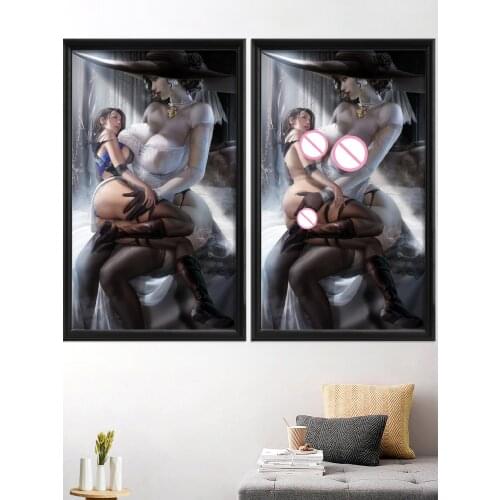 Video Game Sexy Nude Lady Dimitrescu Daughters Art-Poster Canvas Decor Decoration Custom Picture Home Wall Prints