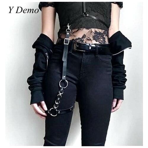 Punk Women Circles Pants Belt Unisex Hiphop Rock Chain Accessories