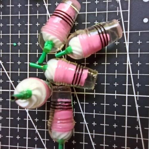 1pcs/lot resin solid fuchsia Icecream 26mm fairy garden gnome moss terrarium crafts bonsai home decor for DIY A032-8