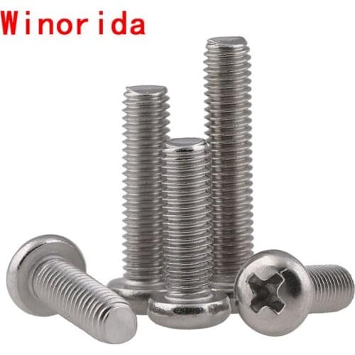 304 Stainless Steel Cross Round Head Screw Gb818 Pan Head Cross Machine Screw PM Yuan Machine M1-m3.0 50PCS