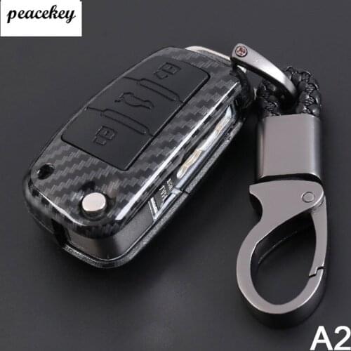Carbon Silicone Fob Case Cover For Audi C6 A7 A8 R8 A1 A3 A4 A5 Q7 A6 C5 3 Button Car Remote Folding Flip Key Cover