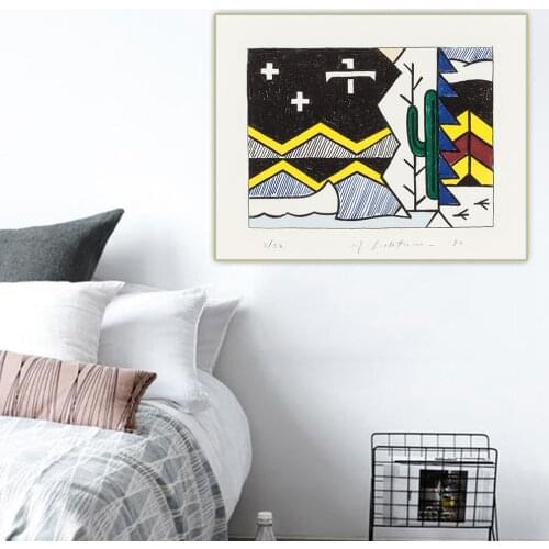 Citon Roy Lichtenstein《Little Landscape, 1979》Pop art Canvas Oil Painting Artwork Picture Wall Background Decor Home Decoration