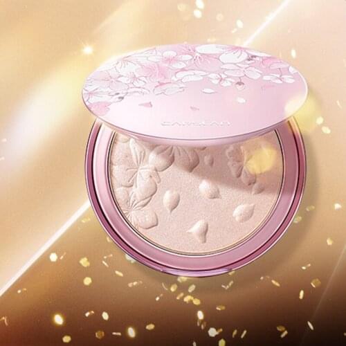 CARSLAN Colorful Crystal Cherry Blossom Highlight Blush Dual-Use Palette Face Brightening Female