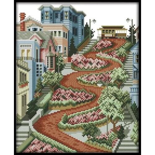 Hot Air Balloon Counted Cross Stitch Kits Beginner Printed Fabric Embroidery Needlework Set 11CT 14CT Diy Crafts Home Decoration