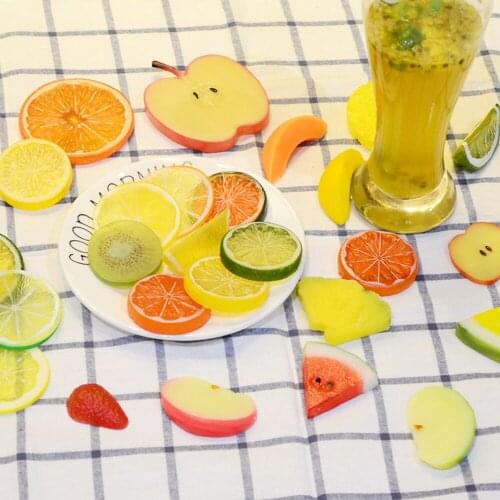 Simulation Plastic Artificial Models Lifelike Fake Fruit Slices Block Cuisine Kitchen Decorations Accessories Photography Props