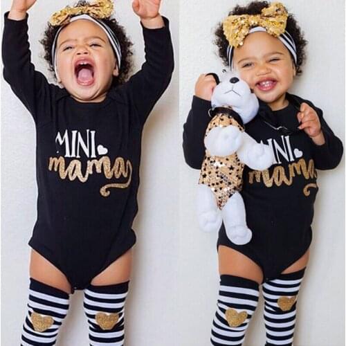 US Newborn Infant Baby Girls 0-18M Outfit Clothes Romper Jumpsuit Bodysuit+Pants Set