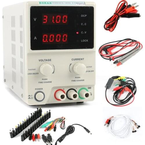 KD3005D Precision Laboratory Digital Adjustable Linear DC Switching Power Supply 30V 5A 0.01V 0.001A+DC Jack 220V
