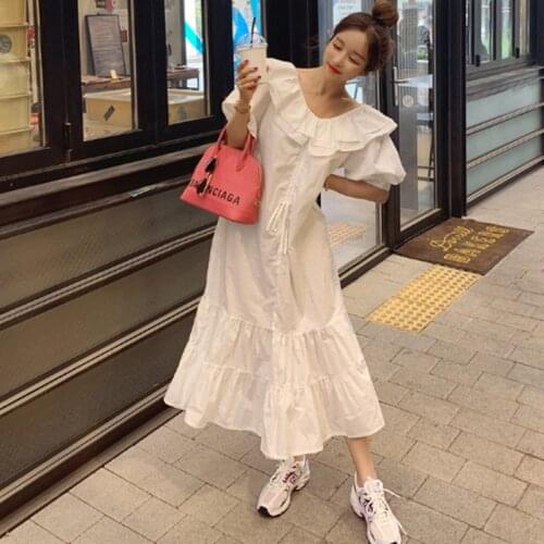 Fashion Korean style women Elegant vintage casual long maxi dress,plus size 5XL 6XL Ruffle dress,Autunm party dress Vestidos