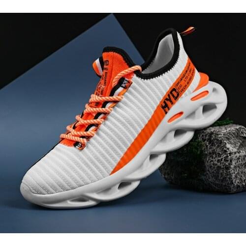 Men Running Shoes Breathable Flying Woven Twist Bottom Athletic Men Sport Jogging Sneakers Custom Logo Packing For Drop Shipping