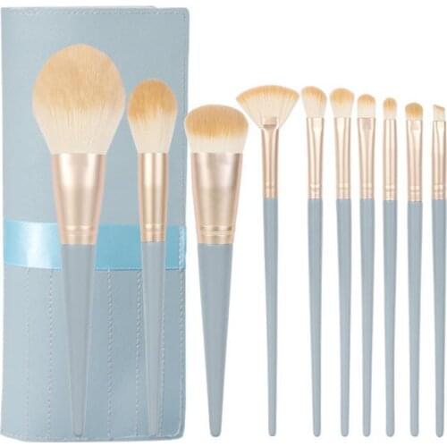 10pcs Professional Makeup Brush Set Soft Fur Beauty Highlighter Powder Foundation Concealer Multifunctional Cosmetic Tool