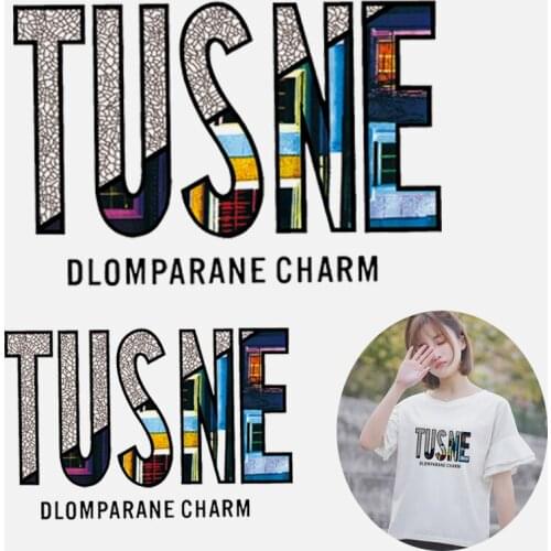 Letter Patch For T-Shirt Appliques Heat Transfer Vinyl Washable Sticker Stripes On Clothes Applique Heat Transfer Stickers Diy