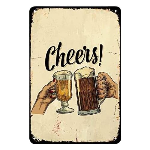 Retro Bar Wall Decoration Metal Tin Sign Cheering Celebration Gesture Living Room Home Decoration Metal Plate 8x12 Inches
