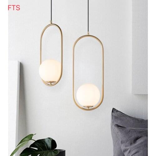 Nordic oval milk white glass lamp post-modern restaurant bar table lamp simple bedroom living room bedside LED chandelier