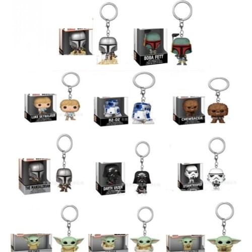 NEWest Star Wars PVC Action Figure Keychain Mandalorian Darth Vader Stormtrooper Collection Toys for Children Pendant