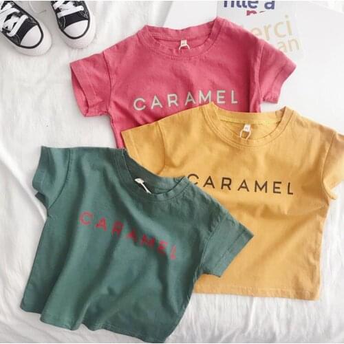 2021 new arrival girls boys summer short sleeve casual cotton kids t-shirt