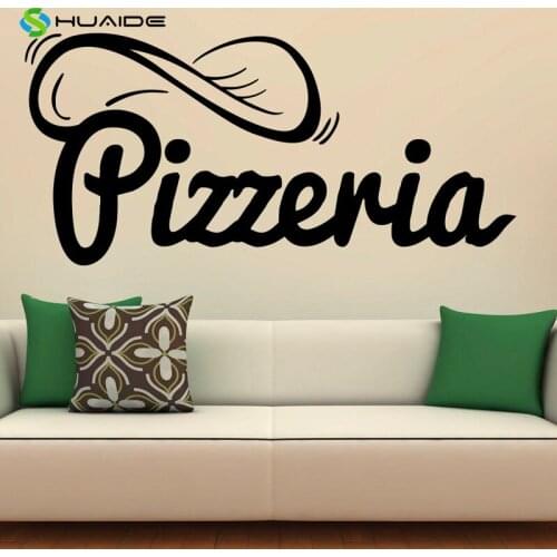 Pizzeria Wall Decal Vinyl Stickers Pizza Restaurant Interior Design Art Murals Decor Kitchen Cocina Home Decals Poster A82