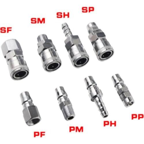 Pneumatic Fitting Quick Connector Coupler High Pressure Connector for Air Compressor SP SF SHSM PP PM 20 30 40 inch thread (PT)