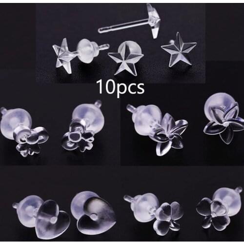 Clear Piercing Healing Acrylic Ear Ring Studs Earrings Flexible Anti Hyperplasia Prevents Irritation Inflammation Drilling Stud