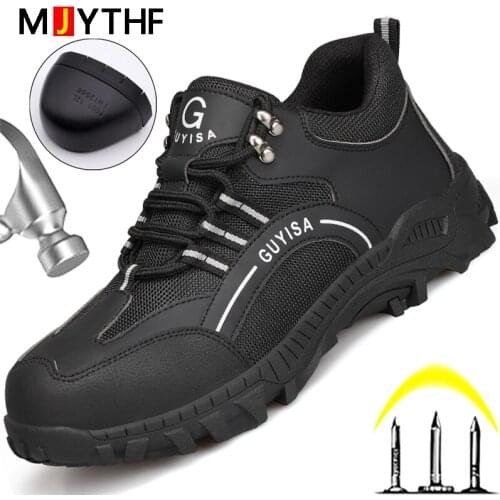 2022 Work Boots Safety Steel Toe Shoes Men Indestructible Shoes Footwear Mens Puncture-Proof Safety Shoes Men Hiking Boots Men