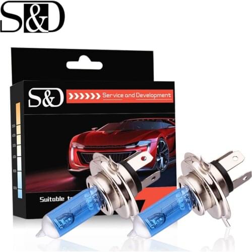 S&D H4 H7 Headlight Halogen Bulbs H3 H1 H11 9005 HB3 9006 HB4 9007 9004 12V 55W 100W 5000k Super Bright Fog Lights Auto Lamp