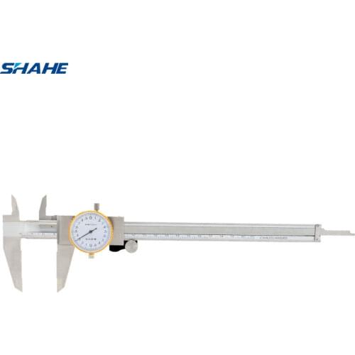 Shahe 200 mm 0.02 mm shock proof Dial Caliper gauge micrometer Stainless Steel Dial Caliper vernier caliper