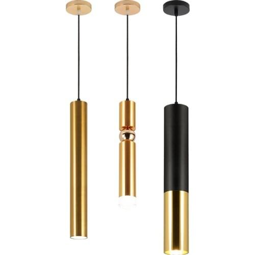 Led Down Light Hanging Wire Restaurant Front Desk Bar Spotlight Long Cylindrical Chandelier Single Lantern Simplicity