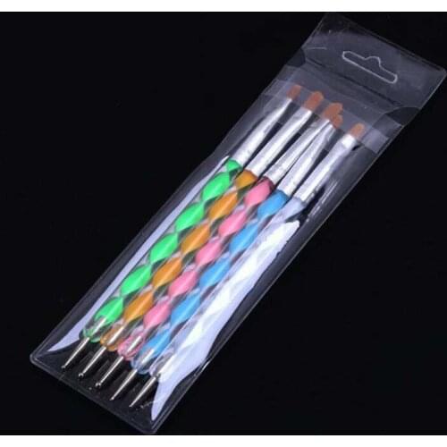 Nail Point Drill Pen Dotting Tools Nail Art Painting Pen Nails Accessoires Set 5Pcs/lot