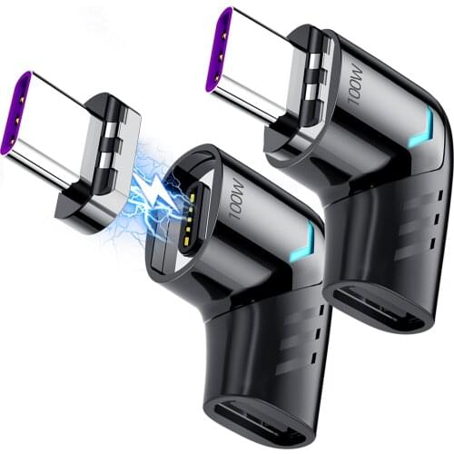 SeynLi 100W USB Type C Magnetic Adapter Type-C Male To USB C Female Magnet Connector For Mackbook Pro Phone PC Tablet USB-C