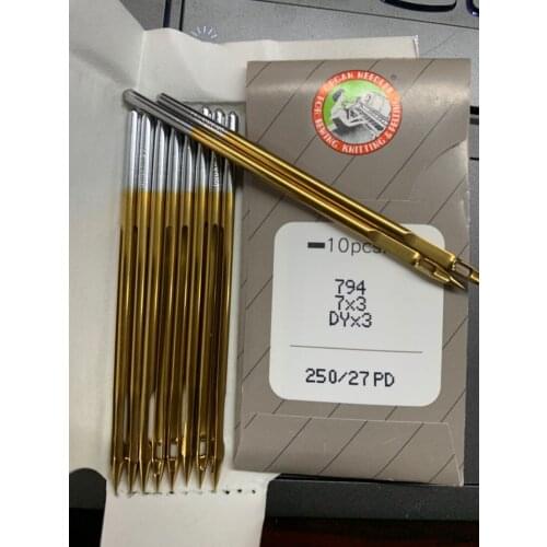 Japan Organ DYx3 794H Titanium-plated gold needle Industrial sewing machine needle 250/27 pd hardened heat-proof needle