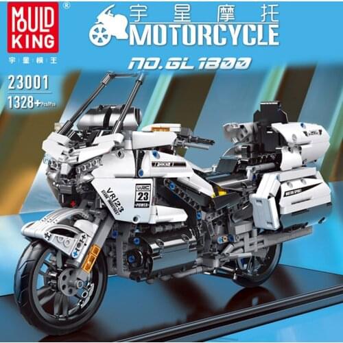 Mould King 23001 Golden Wing GL1800 Motorcycle Static Version of The Model Technology Machinery Series Assembly Brick Toys
